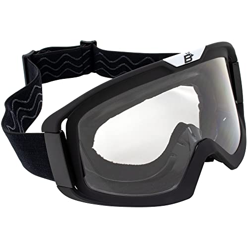 Pelican Black Fitover Padded ATV Motorcycle Goggles with Clear Lens - Variation Black-Clear