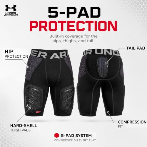 Under Armour Gameday Pro Youth Football Girdle Black Large Padded Compression Shorts