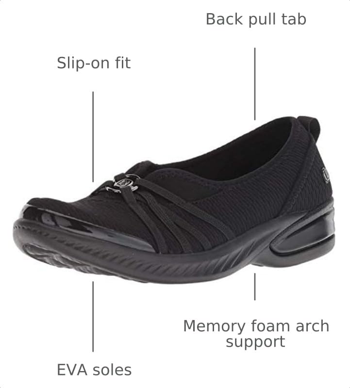 Women's Slip-On Shoes with Mesh Upper - Black 8.5 Bzees LifeStride Variation