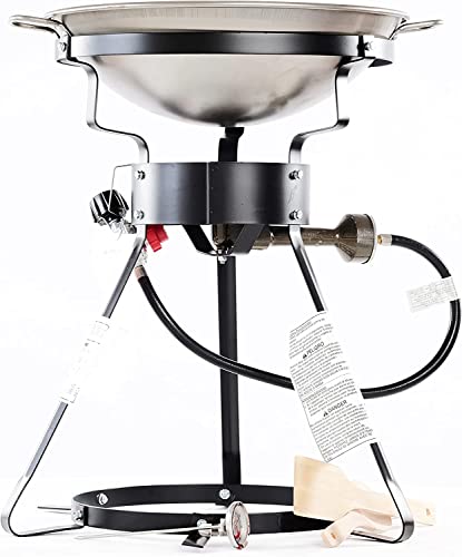 King Kooker 24-Inch Heavy-Duty Portable Propane Cooker with 18-Inch Steel Wok