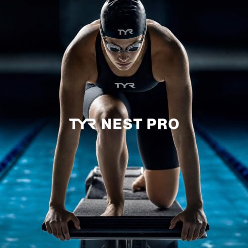 TYR Nest Pro Swim Goggles - Blue, Unibody Grid-Frame Triathlon Eyewear