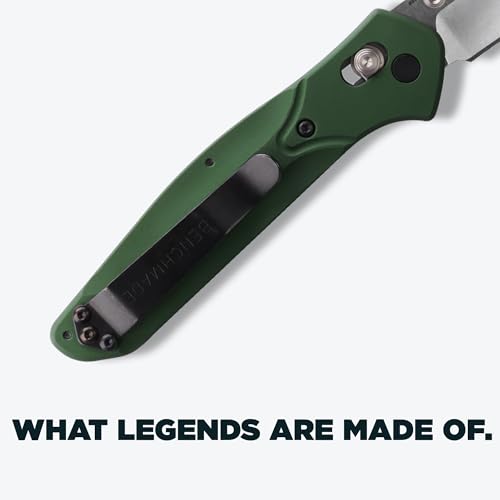 Benchmade Osborne EDC Knife Satin Finish, Green Aluminum Handle, S30V Steel Blade 940