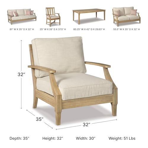 Signature Design by Ashley Clare View Beige Outdoor Lounge Chair - 1-Piece