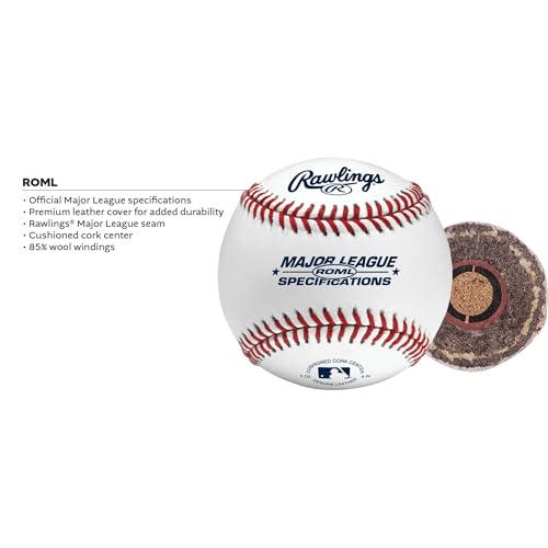 Major League Baseballs - Flat Seam, Full Grain Leather Cover, 12 Count