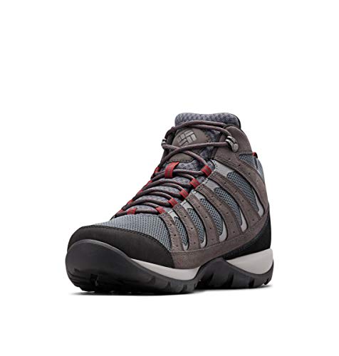Columbia Men's Redmond V2 Mid Waterproof Hiking Boots - 11.5 Graphite Red Jasper