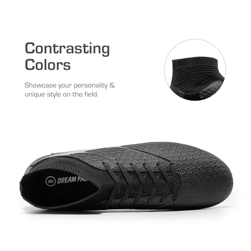 DREAM PAIRS Men's High Tops Soccer Cleats - Black 13 - Lace Up Shoes
