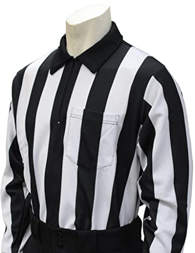 Official Football Referee Long Sleeve Shirt 2 Inch Stripe Elite Performance