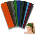 Dark Hair Headbands for Women - Pack of 10 Wide No Slip Hair Accessories