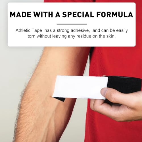 Black Athletic Tape 64 Pack - 640 Yards Strong, Easy Tear, No Residue, Gymnastics & Sports Support