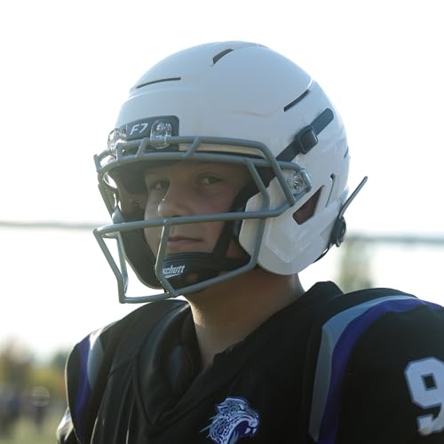 Youth Football Helmet - Schutt F7 AiR Virginia Tech 5-Star Molded Gloss White Medium