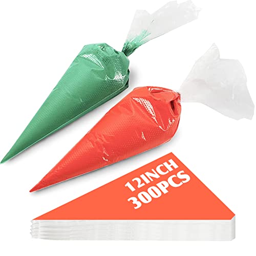 Disposable Piping Bags 12 Inch 300PCS Heavy Duty Frosting & Cake Decorating