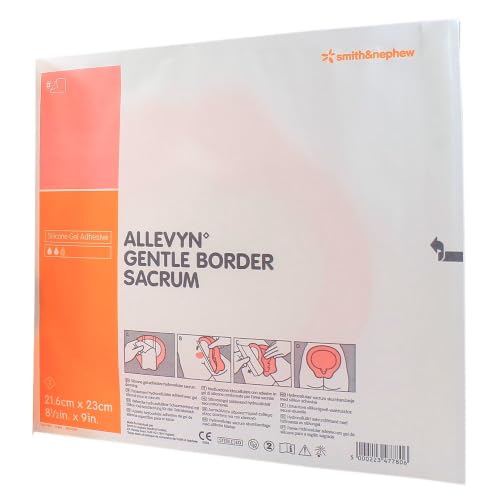 Allevyn Gentle Border Sacrum Foam Dressings Pack of 10 - Pressure Relief, Skin-Friendly, 8.5x9 Inch