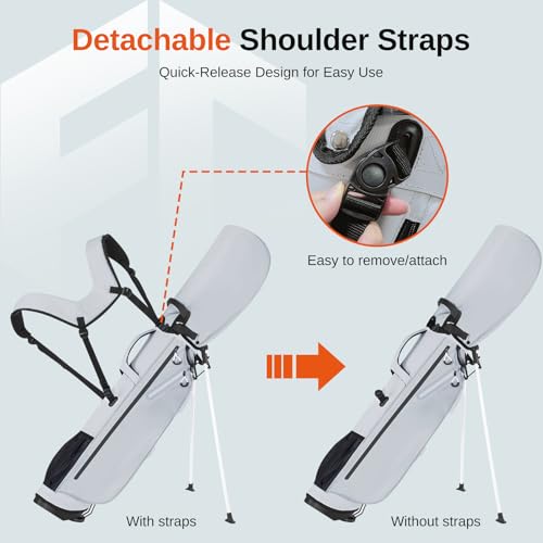 Full Choice Gray Lightweight Golf Stand Bag with 4-Way Dividers & 10 Clubs Capacity