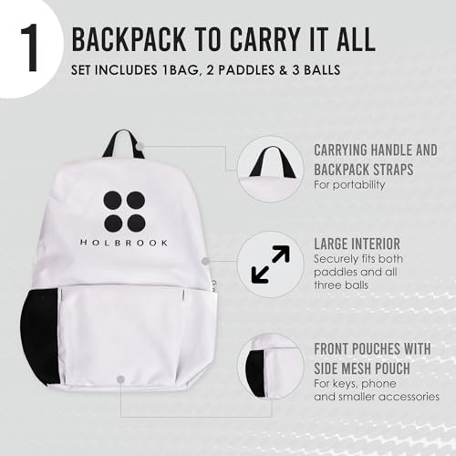 2 Player Pickleball Paddle Set with 3 Outdoor Balls & Backpack