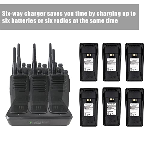 Teseko Thick Version 6-Way Battery & Radio Charger for Motorola Two-Way Radios