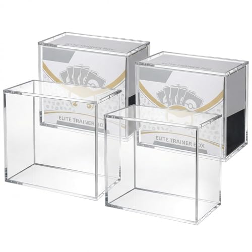 4 Pack Acrylic Elite Trainer Box Protector - Waterproof, Scratch-Resistant, Stackable with Magnetic Lid