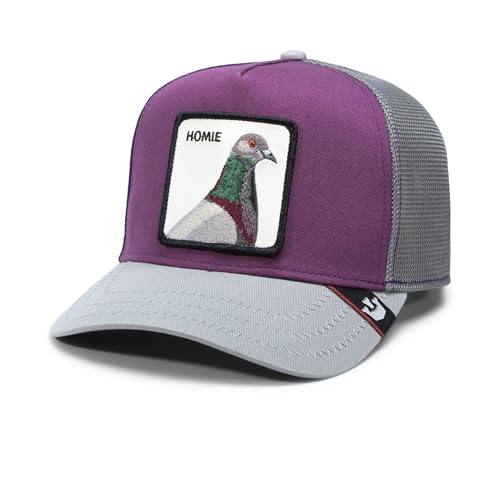 Unisex Purple Trucker Hat with Pigeon Patch - One Size