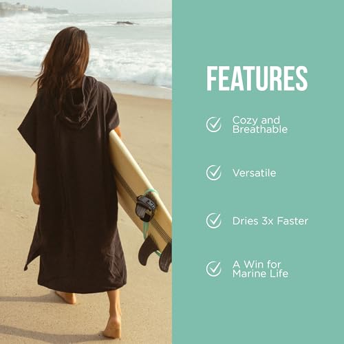 Sand Cloud Border Classic Stripe Poncho Towel for Women & Men - Lightweight & Sand-Resistant
