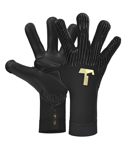 T1TAN Rebel 2.0 Black-Out Goalkeeper Gloves 9 - Pro Soccer Goalie Gloves for Adults & Youth, 4mm Gecko Grip, Breathable, Reinforced Punching Zone
