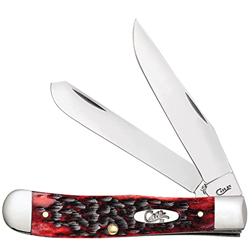 Pocket Knife Trapper with Genuine Bone Handle and Stainless Steel Blades - 4 1/8 Inch Closed
