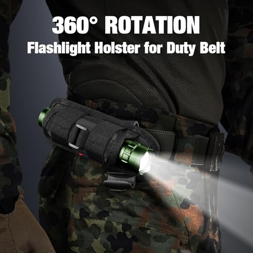 Rechargeable Tactical Flashlight with Hidden Strobe, Green Finish