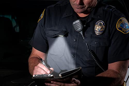 QUIQLITEX2 Tactical Red/White Hands-Free LED Pocket Light, USB Rechargeable, Aluminum Housing