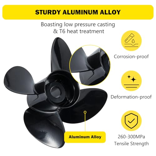 14 Inch Aluminum Boat Propeller for Mercury 135-300HP - Right Rotation, 19 Pitch