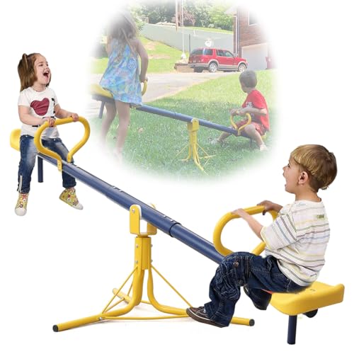 Outdoor Kids Seesaw with 360° Rotation, Heavy Duty 250lb Capacity, for Ages 3-8