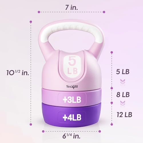 Purple Adjustable Kettlebell 12LB for Strength Training - Yes4All