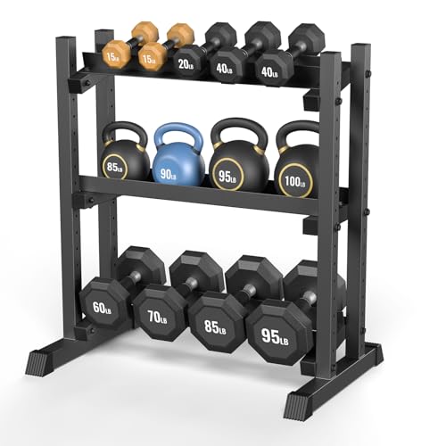 Heavy-Duty Adjustable Dumbbell Rack Stand - 18.7 x 34.7 x 36.6 Inches