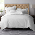 Pizuna White Queen Duvet Cover Set - 600 Thread Count Cotton, Includes 1 Duvet & 2 Pillow Shams