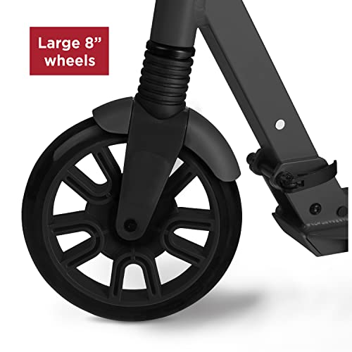 Radio Flyer Kickstart Max, Lightweight and Foldable Two-Wheel Kick Scooter Ages 8+, 220 lb Max, Large Wheels and Front Suspension for Smooth Ride
