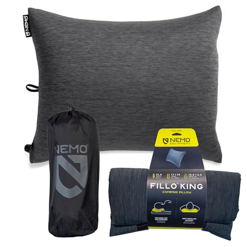 NEMO Fillo King Luxury Camping Pillow Black Pearl/Birch Bud - Travel & Outdoor
