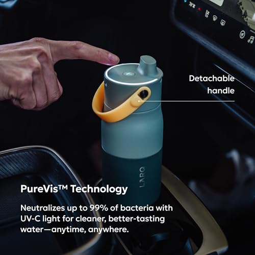 Obsidian Black LARQ PureVis 2 Smart UV-C Self-Cleaning Water Bottle 23oz
