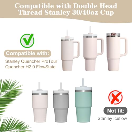 30 OZ Flip Straw Lid for Stanley Quencher ProTour Rose Quartz Leak Proof Replacement