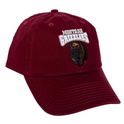University of Montana Embroidered Baseball Hat - Maroon Adjustable Cap