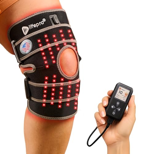 Gray LifePro Biorecover Red Light Knee Therapy Wrap - Dual Spectrum, Hands-Free, One Size