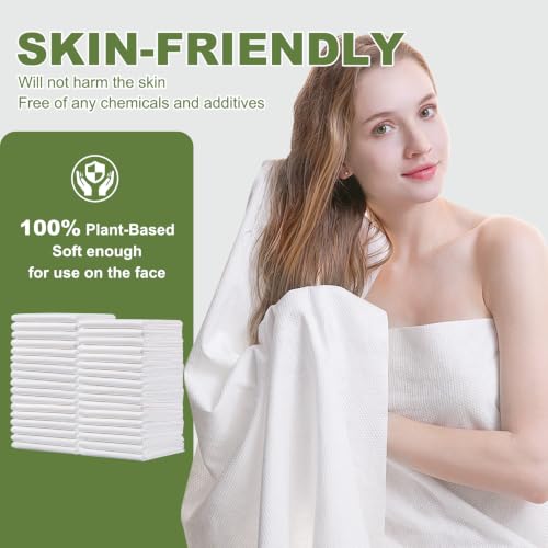 Tvvcalk 50 Pack Disposable Bath Towels Ultra Soft & Quick Dry for Travel & Spa
