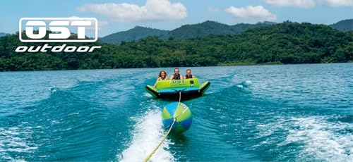 Inflatable Towable Tube Ball with 60ft Tow Rope - Water Sports Safety & Visibility