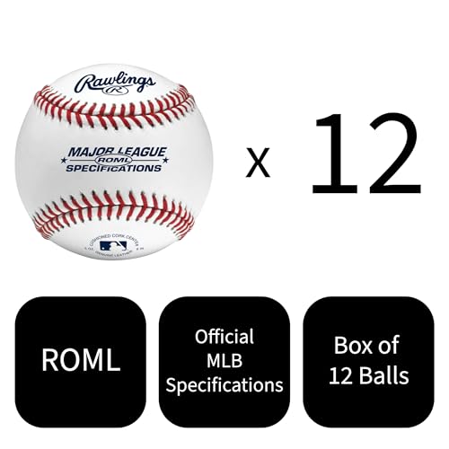Major League Baseballs - Flat Seam, Full Grain Leather Cover, 12 Count