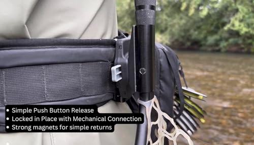 Broder Magnetic Net Clip for Fly Fishing Nets - Quick Access Net Holder
