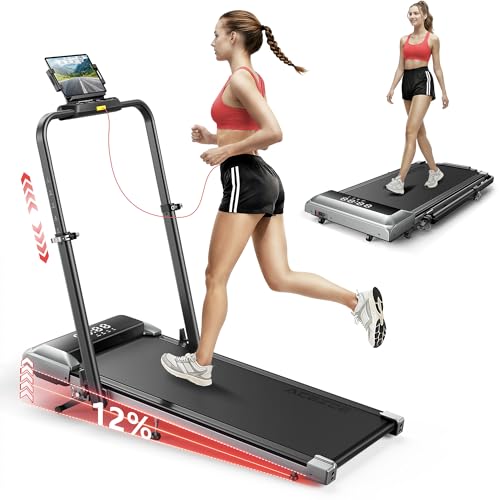 Acezoe PRO Dark Silver Walking Pad with 12% Incline & Adjustable Handlebar - 5-in-1 Foldable Treadmill for Home & Office
