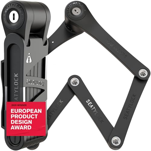 Seatylock FoldyLock Compact Black Folding Bike Lock 33.5 Inch Key Security
