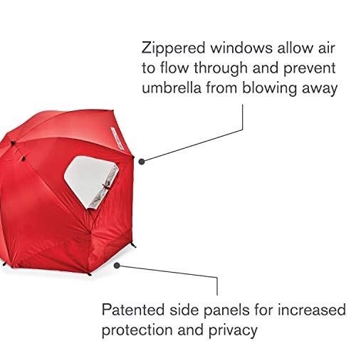 Sport-Brella UPF 50+ Red Umbrella Shelter with Side Panels & Tilt, Heavy-Duty Center Pole