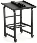 Adjustable Dumbbell Rack with Wheels - Black Home Gym Storage Stand