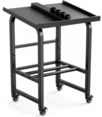 Adjustable Dumbbell Rack with Wheels - Black Home Gym Storage Stand