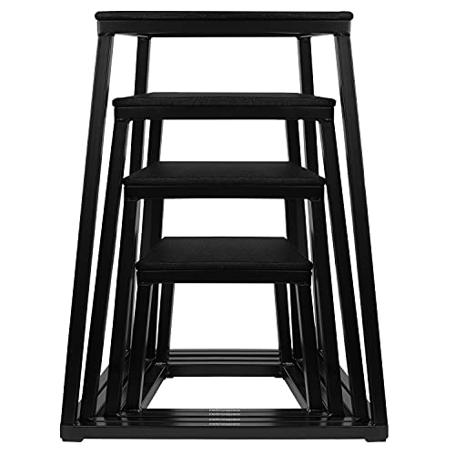 Retrospec Matte Black 18-Inch Plyo Box for Home Gym, Jump & Strength Training