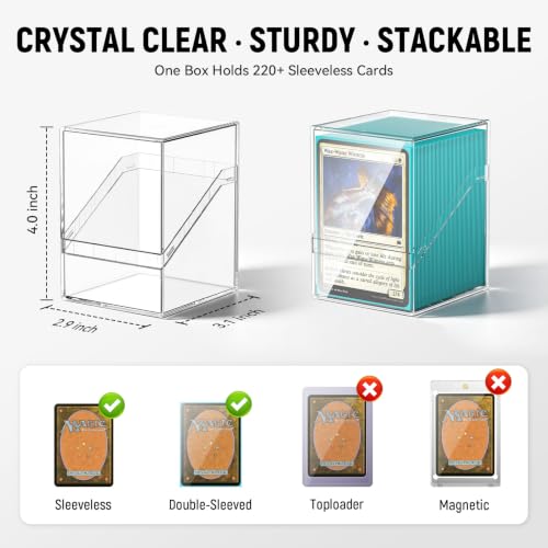 Card Storage Box Deck Case with 12 Clear Deck Boxes for MTG YuGiOh TCG Collection