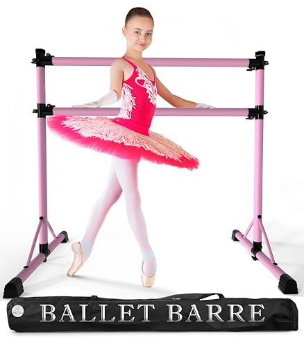 Pink Steel 4 Ft Ballet Barre for Home & Gym - Adjustable & Portable with Carry Bag