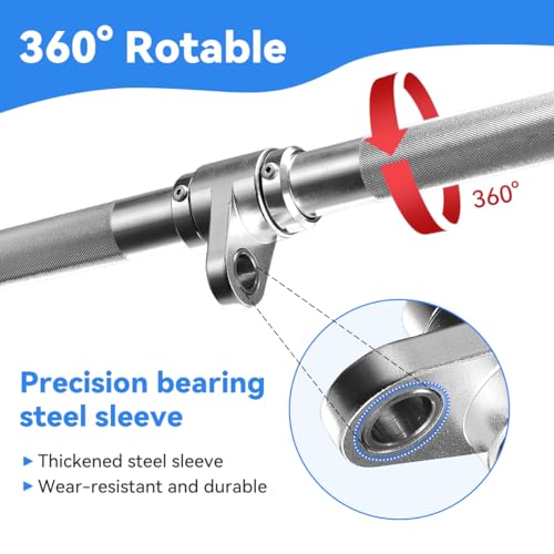 38.1in Aluminum Lat Pulldown Bar for Cable Machine - Bent Rod Attachment